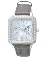 Sophisticated Swarovski elements lend elegant sparkle to this Silhouette collection watch from Citizen. Powered by Eco-Drive, harnessing both natural and artificial light, never needing a battery. Sophisticated Swarovski elements lend elegant sparkle to this Silhouette collection watch from Citizen. Powered by Eco-Drive, harnessing both natural and artificial light, never needing a battery.