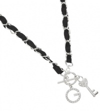 G by GUESS Ribbon Charm Necklace, SILVER G by GUESS Ribbon Charm Necklace, SILVER