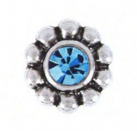 Bauble LuLu Sparkling Aqua Blue Crystal Accented Ring Topper European/Memory Silver Tone Rhodium Layered Fits on Bauble Ring that works with Pandora, Chamilia etc Beads Bauble LuLu Sparkling Aqua Blue Crystal Accented Ring Topper European/Memory Silver Tone Rhodium Layered Fits on Bauble Ring that works with Pandora, Chamilia etc Beads