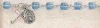 Aqua Sterling Silver Square Swarovski Crystal Catholic 6MM Rosary Bracelet 7-1/2 Length Jewelry Aqua Sterling Silver Square Swarovski Crystal Catholic 6MM Rosary Bracelet 7-1/2 Length Jewelry