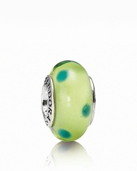 A whimsical murano glass charm with a playful polka dot pattern. Logo-engraved sterling silver trim displays the PANDORA signature. A whimsical murano glass charm with a playful polka dot pattern. Logo-engraved sterling silver trim displays the PANDORA signature.
