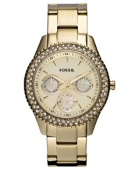 A steel watched soaked in golden sun from Fossil's Stella collection. A steel watched soaked in golden sun from Fossil's Stella collection.