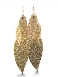 Trendy Yellow Muli-Leaf Dangle Earrings