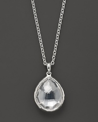 A faceted clear quartz teardrop set in sterling silver. By Ippolita. A faceted clear quartz teardrop set in sterling silver. By Ippolita.