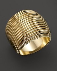 Bold, ridged 18K gold in a wide band. By Roberto Coin. Bold, ridged 18K gold in a wide band. By Roberto Coin.