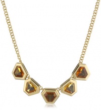 Anne Klein Bernal Heights Gold-Tone Topaz Toned Acrylic Stone Necklace Anne Klein Bernal Heights Gold-Tone Topaz Toned Acrylic Stone Necklace