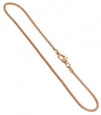 14K Rose Gold over Sterling Silver 1.6mm Popcorn Chain Bracelet with Lobster Claw Clasp