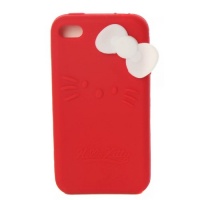 Hello Kitty Silicone Iphone 4 Case Red with White Bow Hello Kitty Silicone Iphone 4 Case Red with White Bow