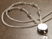 Boojee Beads Silver Spring Badge Reel Lanyard Necklace Boojee Beads Silver Spring Badge Reel Lanyard Necklace