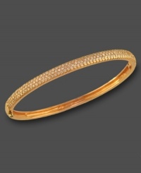 Slip on some sparkle. This diamond bangle bracelet from Trio by Effy Collection features pave diamonds (1-1/5 ct. t.w.) set in 14k rose gold. Approximate diameter: 2-1/4 inches. Slip on some sparkle. This diamond bangle bracelet from Trio by Effy Collection features pave diamonds (1-1/5 ct. t.w.) set in 14k rose gold. Approximate diameter: 2-1/4 inches.
