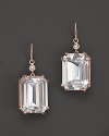 Lisa Nik 18K Rose Gold Octagon Quartz and Diamond Earrings