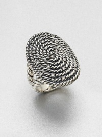 From the Cable Coil Collection. A sprinkling of dazzling diamonds embellish this coiled cable design. Sterling silverDiamonds, .27 tcwWidth, about 1.25Imported From the Cable Coil Collection. A sprinkling of dazzling diamonds embellish this coiled cable design. Sterling silverDiamonds, .27 tcwWidth, about 1.25Imported