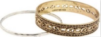Lucky Brand Two Tone Openwork Lace Bangle Bracelets 2 Pc Set Antique Bronze & Silver JLRU6241 Lucky Brand Two Tone Openwork Lace Bangle Bracelets 2 Pc Set Antique Bronze & Silver JLRU6241
