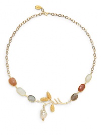 THE LOOKMoonstone and smoky quartz detailsWhite baroque pearl accentPinecone and branch details18k yellow goldplated brassHook claspTHE MEASUREMENTPendant length, about 1Length, about 24ORIGINMade in USA THE LOOKMoonstone and smoky quartz detailsWhite baroque pearl accentPinecone and branch details18k yellow goldplated brassHook claspTHE MEASUREMENTPendant length, about 1Length, about 24ORIGINMade in USA