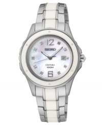 Lend some sophisticated sparkle to a classic look with this diamond-accented Coutura watch from Seiko. Lend some sophisticated sparkle to a classic look with this diamond-accented Coutura watch from Seiko.