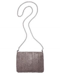 Bored with black? Shake up your evening attire with this shimmery silhouette from BCBGeneration, featuring a convenient crossbody strap and open interior to stash your out-on-the-town essentials. Bored with black? Shake up your evening attire with this shimmery silhouette from BCBGeneration, featuring a convenient crossbody strap and open interior to stash your out-on-the-town essentials.