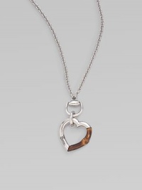 From the Bamboo Collection. A study in contrasts with this sterling silver and bamboo heart pendant on a rolo chain. Sterling silver Lenth, about 42 Pendant width, about 2 Lobster clasp closure Made in Italy 