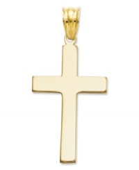 A simple way to depict your faith. This stunning, polished cross charm will inspire your look. Crafted in 14k gold. Chain not included. Approximate length: 1-1/10 inches. Approximate width: 2/5 inch. A simple way to depict your faith. This stunning, polished cross charm will inspire your look. Crafted in 14k gold. Chain not included. Approximate length: 1-1/10 inches. Approximate width: 2/5 inch.