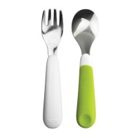 OXO Tot Fork and Spoon Set, Green OXO Tot Fork and Spoon Set, Green