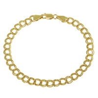 18k Yellow Gold Plated Sterling Silver Double-Link Chain Bracelet, 8 18k Yellow Gold Plated Sterling Silver Double-Link Chain Bracelet, 8