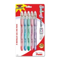 Pentel Sunburst Metallic Gel Pen, Medium Line, Permanent, Assorted Ink, 5 Pack (K908MBP5M) Pentel Sunburst Metallic Gel Pen, Medium Line, Permanent, Assorted Ink, 5 Pack (K908MBP5M)