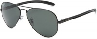 Ray-Ban ORB8307 002/N5 Aviator Sunglasses,Black Frame/Polar Green Lens,58 mm Ray-Ban ORB8307 002/N5 Aviator Sunglasses,Black Frame/Polar Green Lens,58 mm