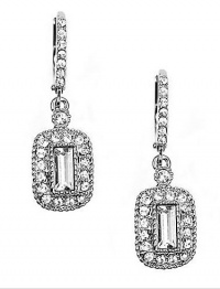 GIVENCHY Silver-Tone Crystal Drop Earrings GIVENCHY Silver-Tone Crystal Drop Earrings