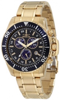 Invicta Men's 11288 Pro Diver Chronograph Black Carbon Fiber Dial 18k Gold Ion-Plated Stainless Steel Watch Invicta Men's 11288 Pro Diver Chronograph Black Carbon Fiber Dial 18k Gold Ion-Plated Stainless Steel Watch