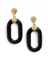THE LOOKDrop link designResin and 22k goldplatedPost backTHE MEASUREMENTWidth, about 1½Length, about 3½ORIGINImported THE LOOKDrop link designResin and 22k goldplatedPost backTHE MEASUREMENTWidth, about 1½Length, about 3½ORIGINImported