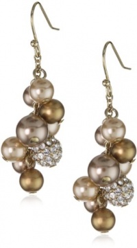Carolee Gold Pearl Basics Simulated Pearl and Pave Cluster Drop Earrings Carolee Gold Pearl Basics Simulated Pearl and Pave Cluster Drop Earrings