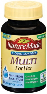 Nature Made Multi For Her with Iron & Calcium, Liquid Softgels, 60 ct. Nature Made Multi For Her with Iron & Calcium, Liquid Softgels, 60 ct.