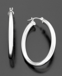 Go for glam with these glistening hoops of 14k white gold. Earrings measure approximately 1 inch in diameter. Go for glam with these glistening hoops of 14k white gold. Earrings measure approximately 1 inch in diameter.