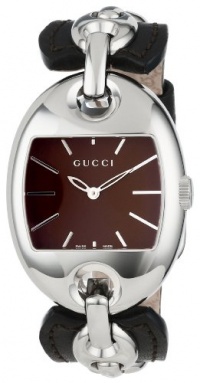 Gucci Women's YA121310 Marina Chain Medium Steel and Camel Leather Bangle Watch Gucci Women's YA121310 Marina Chain Medium Steel and Camel Leather Bangle Watch