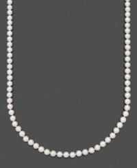Create a look of subtle sophistication. Belle de Mer necklace features AA Akoya cultured pearls (6-6-1/2 mm) set in 14k gold. Approximate length: 18 inches. Create a look of subtle sophistication. Belle de Mer necklace features AA Akoya cultured pearls (6-6-1/2 mm) set in 14k gold. Approximate length: 18 inches.