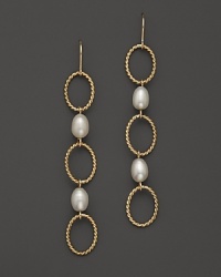 Freshwater pearls add rich luster to links of 14K yellow gold. By Nancy B. Freshwater pearls add rich luster to links of 14K yellow gold. By Nancy B.