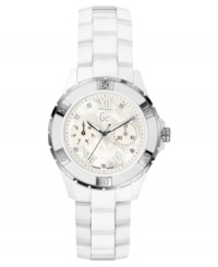 Indulge in high-fashion with this crisp watch by Gc Swiss Made Timepieces. Indulge in high-fashion with this crisp watch by Gc Swiss Made Timepieces.
