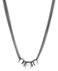 Understated elegance. Nine West offers this frontal necklace crafted from silver tone mixed metal to offer the perfect style complement for any occasion. Approximate length: 18 inches + 2-inch extender. Understated elegance. Nine West offers this frontal necklace crafted from silver tone mixed metal to offer the perfect style complement for any occasion. Approximate length: 18 inches + 2-inch extender.