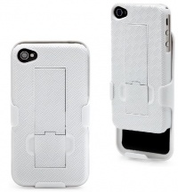 Aduro Shell Holster Combo Case for Apple iPhone 4, 4S, 4G with Kick-Stand (At&t, Verizon & Sprint) Whit Aduro Shell Holster Combo Case for Apple iPhone 4, 4S, 4G with Kick-Stand (At&t, Verizon & Sprint) Whit