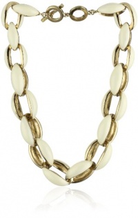 Anne Klein Zelda Gold-Tone Ivory Enamel Link Collar Necklace Anne Klein Zelda Gold-Tone Ivory Enamel Link Collar Necklace