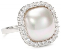Majorica 15mm White Square Mabe Cubic Zirconia Ring, Size 7 Majorica 15mm White Square Mabe Cubic Zirconia Ring, Size 7
