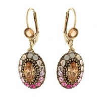 Michal Negrin Marvelous Dangle Earrings Ornate with Oval Elements with Center Beige Marquise Crystals Surrounded by Pink, Beige and Light Gray Swarovski Crystals; Victorian Elegance Michal Negrin Marvelous Dangle Earrings Ornate with Oval Elements with Center Beige Marquise Crystals Surrounded by Pink, Beige and Light Gray Swarovski Crystals; Victorian Elegance