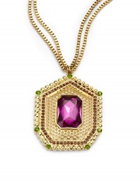 THE LOOKSquare pendantCrystal accentsBox chainGoldtone settingLobster claspTHE MEASUREMENTPendant width, about 2Pendant length, about 2.5Length, about 30ORIGINImported THE LOOKSquare pendantCrystal accentsBox chainGoldtone settingLobster claspTHE MEASUREMENTPendant width, about 2Pendant length, about 2.5Length, about 30ORIGINImported