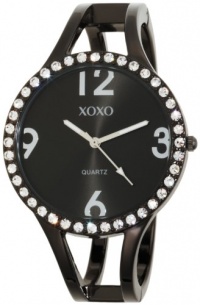 XOXO Women's XO1093 Black Dial Gun Metal Bangle Watch XOXO Women's XO1093 Black Dial Gun Metal Bangle Watch