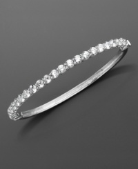 Don't hold back. Go for maximum shine with this sparkling CRISLU bangle featuring brilliant-cut cubic zirconia (8-1/2 ct. t.w.). Bracelet crafted in platinum over sterling silver. Approximate diameter: 2-3/4 inches. Don't hold back. Go for maximum shine with this sparkling CRISLU bangle featuring brilliant-cut cubic zirconia (8-1/2 ct. t.w.). Bracelet crafted in platinum over sterling silver. Approximate diameter: 2-3/4 inches.
