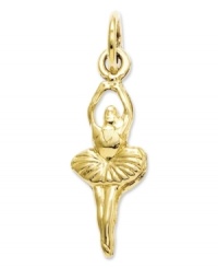 A gift that will have her doing pirouettes! This charming ballerina charm is crafted from polished 14k gold. Chain not included. Approximate length: 4/5 inch. Approximate width: 1/5 inch. A gift that will have her doing pirouettes! This charming ballerina charm is crafted from polished 14k gold. Chain not included. Approximate length: 4/5 inch. Approximate width: 1/5 inch.