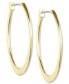 Hoops are always in style! These large, oval-shaped earrings from Anne Klein will have you looking fab in a flash. Crafted in gold tone mixed metal. Approximate diameter: 1 inch.