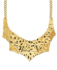 Hammer home your new look with this golden necklace from Bar III. Features hammered gold tone mixed metal pieces. Approximate length: 17 inches + 2-1/2-inch extender. Approximate drop: 2 inches. Hammer home your new look with this golden necklace from Bar III. Features hammered gold tone mixed metal pieces. Approximate length: 17 inches + 2-1/2-inch extender. Approximate drop: 2 inches.