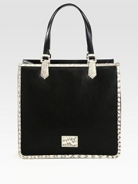 EXCLUSIVELY AT SAKS. A luxurious python-embossed leather trimmed style with a boxy frame and a sleek design.Double shoulder straps, 8.5 dropStrap and lobster clasp closureOne inside zip pocketTwo inside open pocketsFully lined14W X 13¼H X 6DImported EXCLUSIVELY AT SAKS. A luxurious python-embossed leather trimmed style with a boxy frame and a sleek design.Double shoulder straps, 8.5 dropStrap and lobster clasp closureOne inside zip pocketTwo inside open pocketsFully lined14W X 13¼H X 6DImported