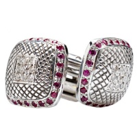 Palladium Diamond and Ruby Cufflinks Palladium Diamond and Ruby Cufflinks