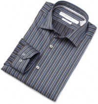 Perry Ellis Men's Premium Two Tone Stripe Slim Fit Dress Shirt, Blue, 17.5 34/35 Perry Ellis Men's Premium Two Tone Stripe Slim Fit Dress Shirt, Blue, 17.5 34/35